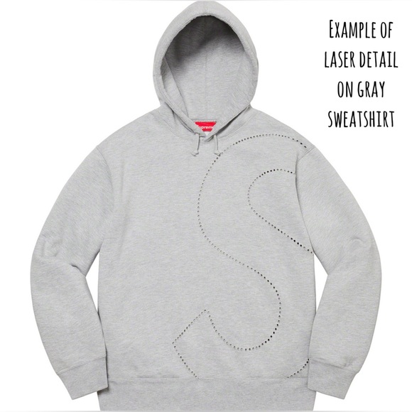 Supreme “Laser Cut S” Logo Hoodie, Black - XL, 100% AUTHENTIC, RETIRED, NEW NIP - Picture 7 of 16